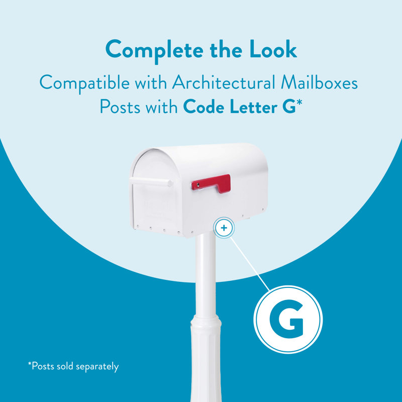 Sequoia Post Mount Mailbox White, White