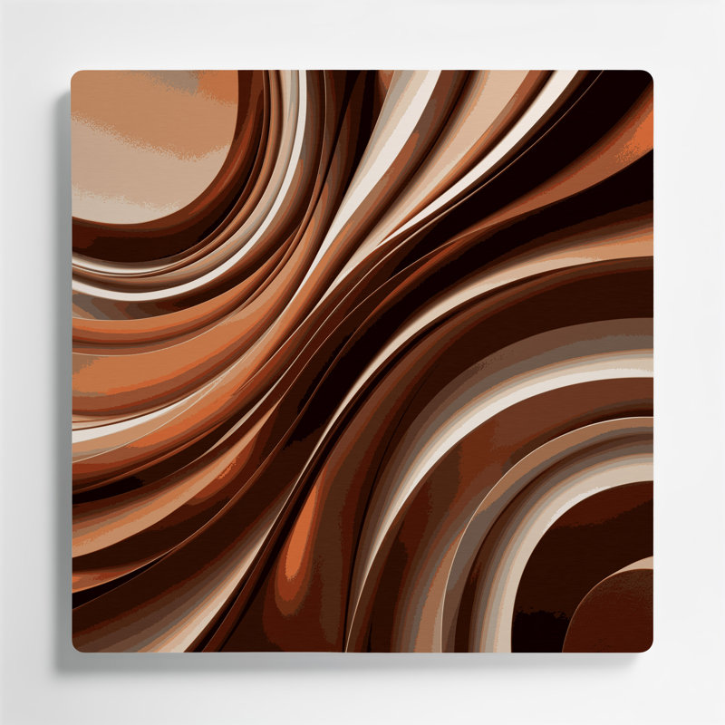 Gradient Abstract 54 Brown Metal Wall Art, 8" H x 8" W