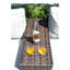 Fonctionnel pour l'extérieur - rouille, résine teinte, 2 trous de boissons, structure de table d'appoint moderne de 13 x 33 x 22 po, espaces, 13 po x 33 po 22