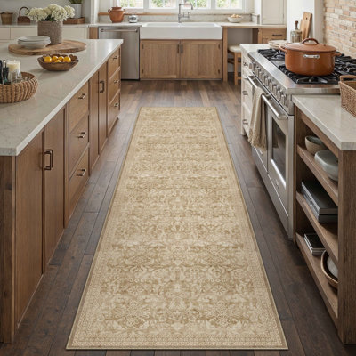 Lares Machine Washable Vintage Area Rug With Non-Slip Backing