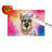 German Shepherd Hippie Dawg Glass Cutting Board Large