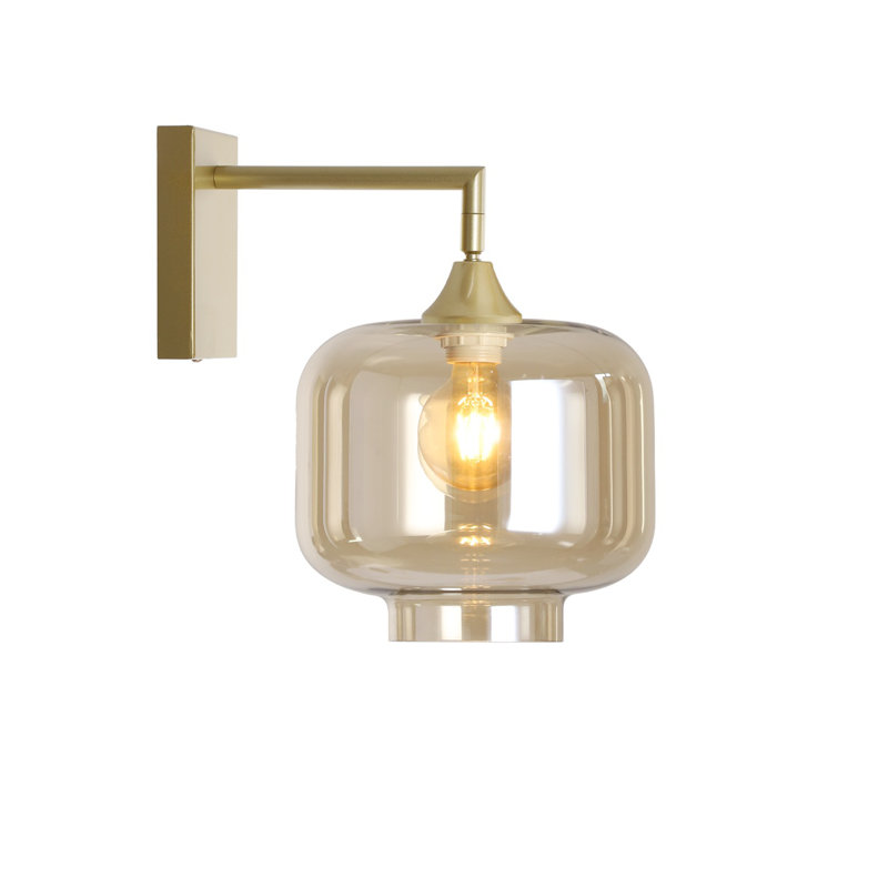 Bocana Armed Sconce, Gold, Amber