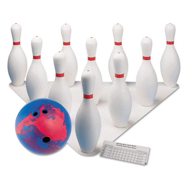 Champion Sports White Plastic and Rubber Bowling Set
