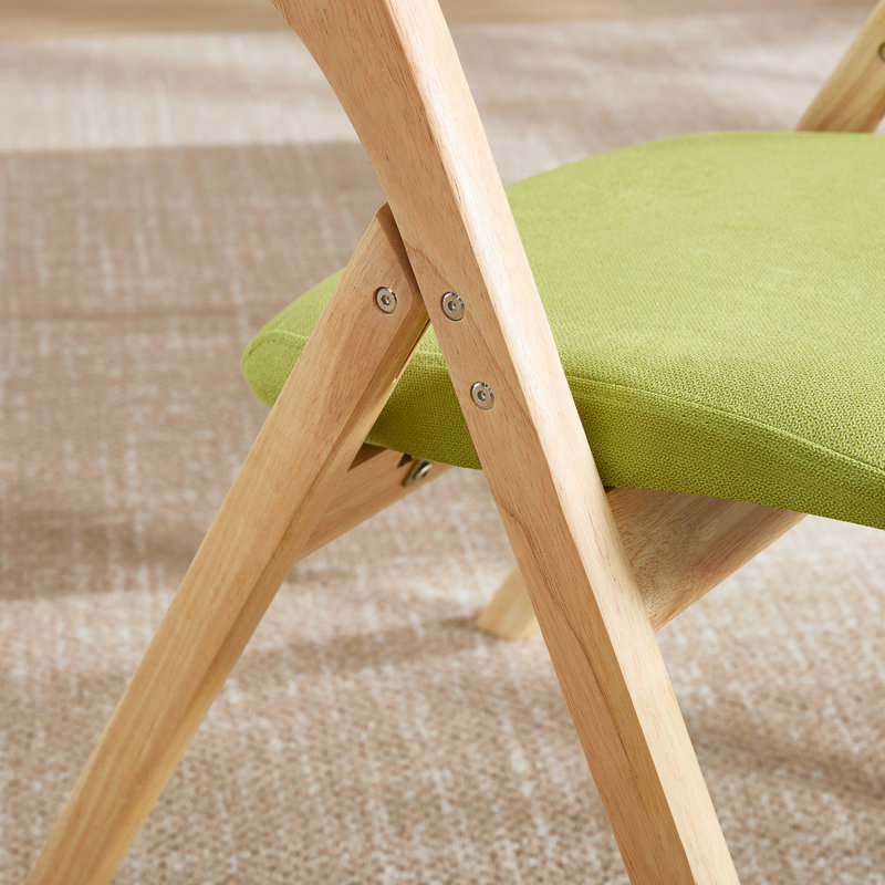 Chaise rembourrée empilable rembourrée et rembourrée, Vert / Naturel