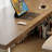 Light walnut L-Shaped Solid Wood desk-108961432