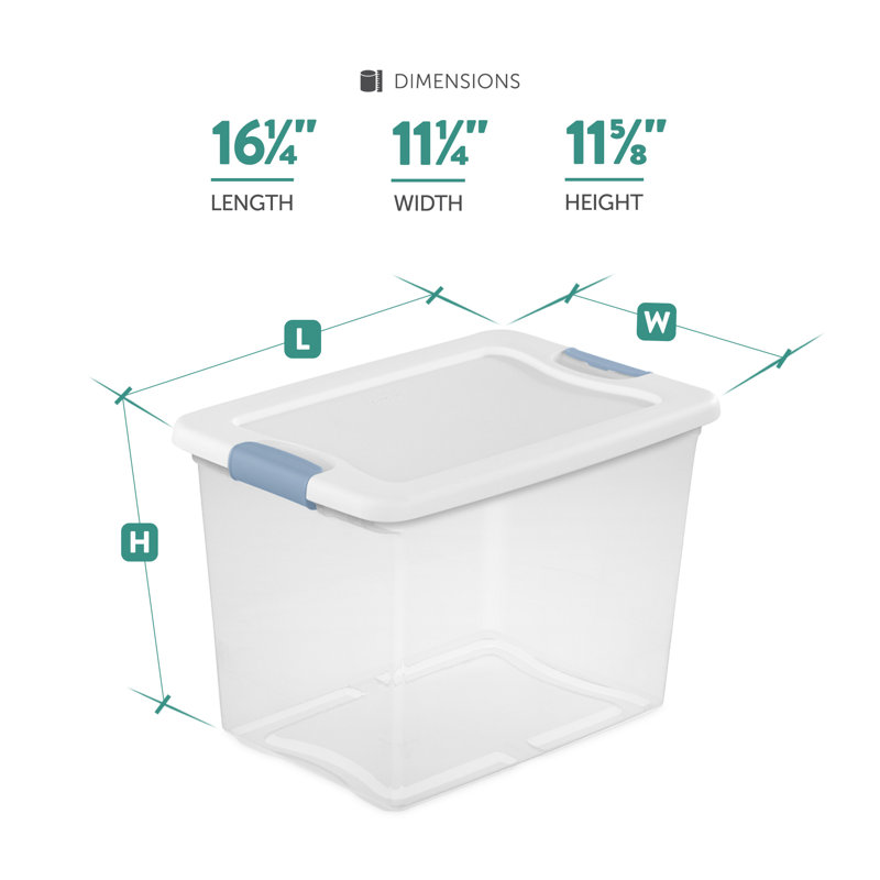 Sterilite Plastic Clear Stackable Latching Storage Box Container