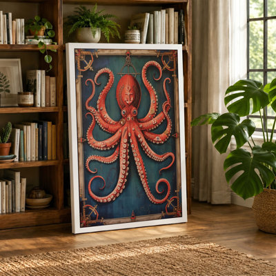 Ornamental Octopus Art Deco - Wrapped Canvas