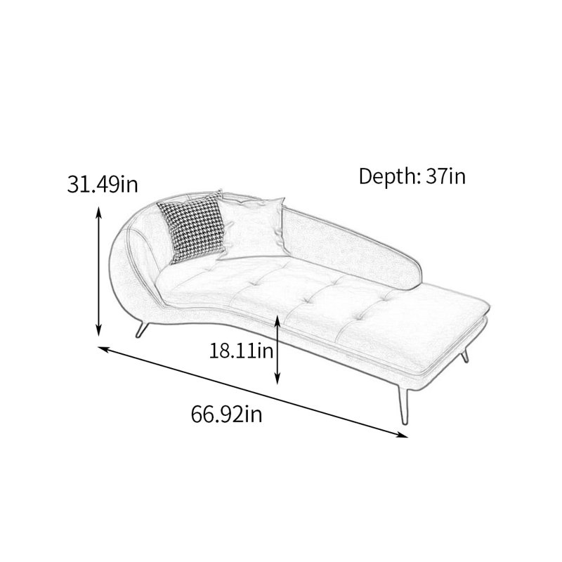 Méridiennes confortables à coussin épais Comfy, Accoudoir à gauche (vu de face), Mélange de polyester orange