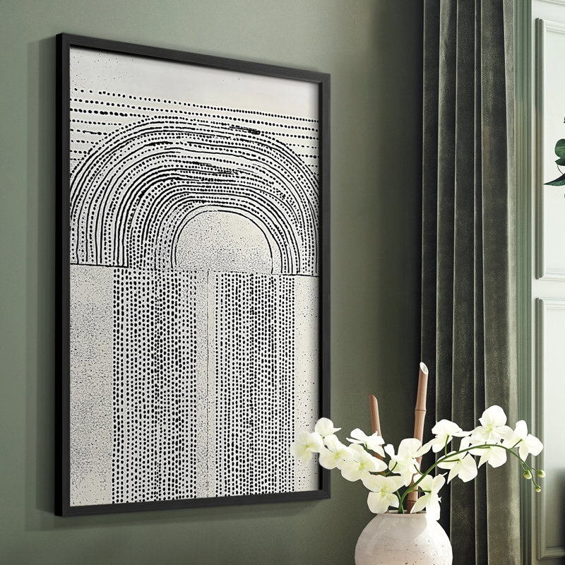 «Abstract CXCV III», reproduction encadrée - prête à être accrochée - fabriquée aux États-Unis, H 10 po x l 8 po, Noir