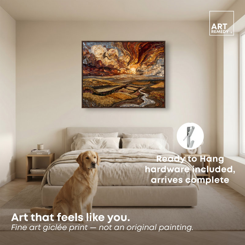 "Amber Flux II", reproduction d'art sur toile encadrée par Art Remedy, cadre en noyer, 45 x 36, H 46 po x l 37 po