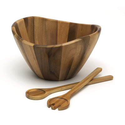 Ensemble de salade en acacia Wave