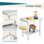 Table de préparation en acier inoxydable, table de préparation en métal de 36 po x 24 po avec dosseret et sous-tablette réglable, bord incurvé, table de préparation alimentaire robuste avec crochets pour la maison