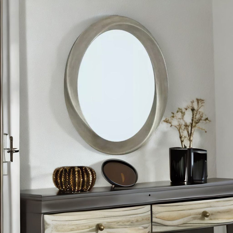 Brentwood Retro Manufactured Wood Oval Mirror