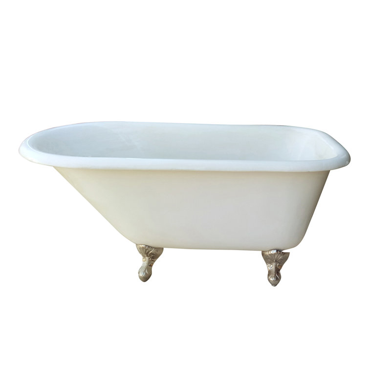 Addison 48'' x 30'' Freestanding Soaking Cast Iron Bathtub, Polished Chrome
