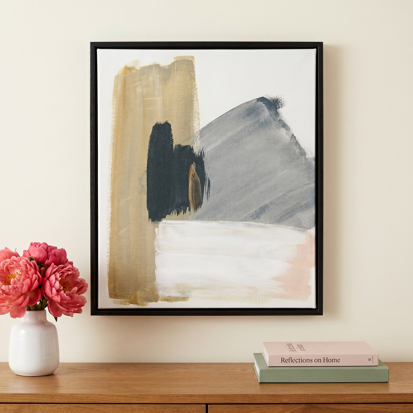 Herma "Marble Block Symmetry II" Print, Espresso Framed, 19.5" H x 13.5" W x 2" D