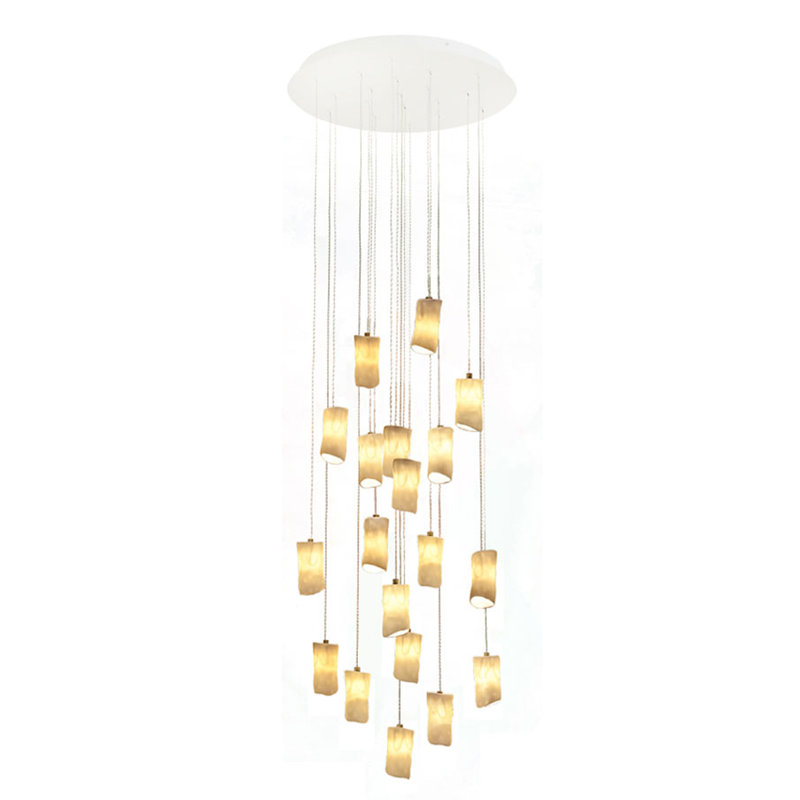 Amorphic 19 - Light Porcelain Dimmable Cylinder Chandelier