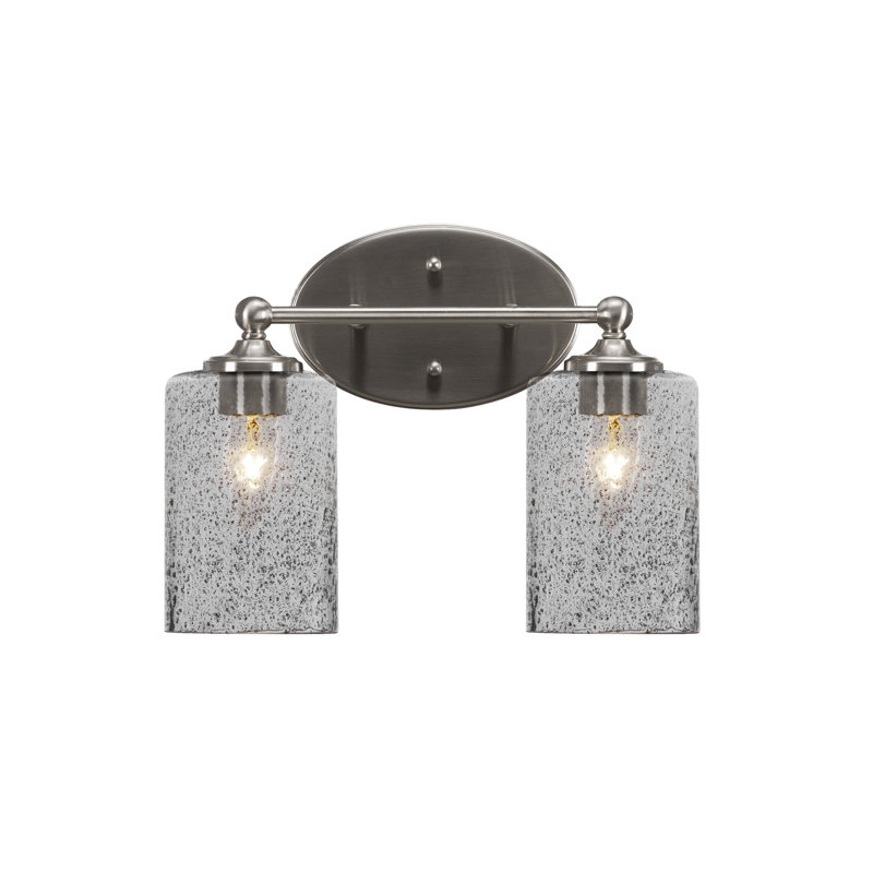 Barre de salle de bain légère Aitkens avec verre à bulles 4 po, Nickel brossé, 2