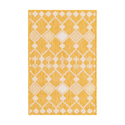 Tapis intérieur / extérieur jaune Artressia