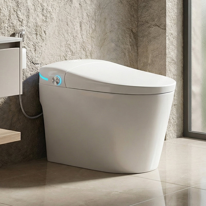 YULIKA 1.3 Gallons GPF Elongated Comfort Height Floor Mounted Bidet Toilet (Seat Included)