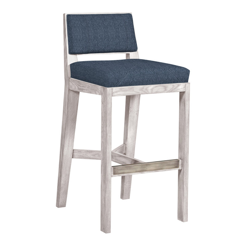 Thom Filicia 32.5'' Bar Stool, Navada Blue, Dove Gray