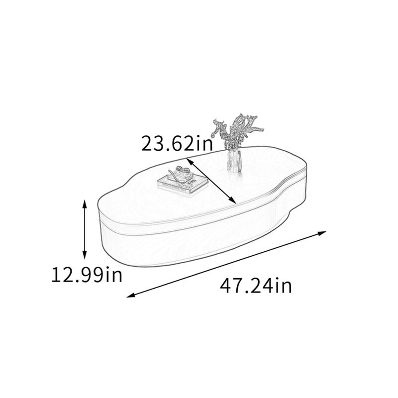 Table basse de rangement Creat Creative, H 12,99 po x L 47,24 po x l 23,62 po