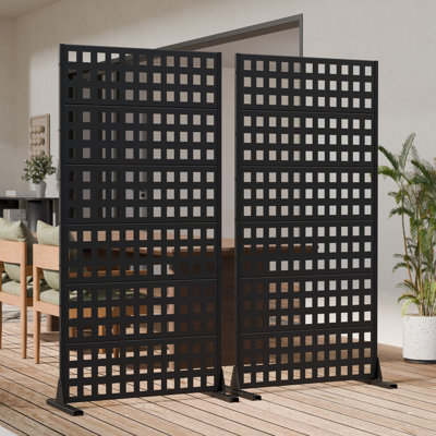 H 72 po x l 35 po x P 16 po avec écran d'intimité en métal et panneau de clôture en treillis pour terrasse