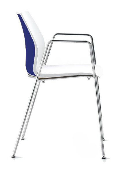 Chaise d'invité à 4 pieds Vortex, Bleu / blanc