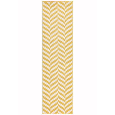 Braun Chevron Yellow Area Rug