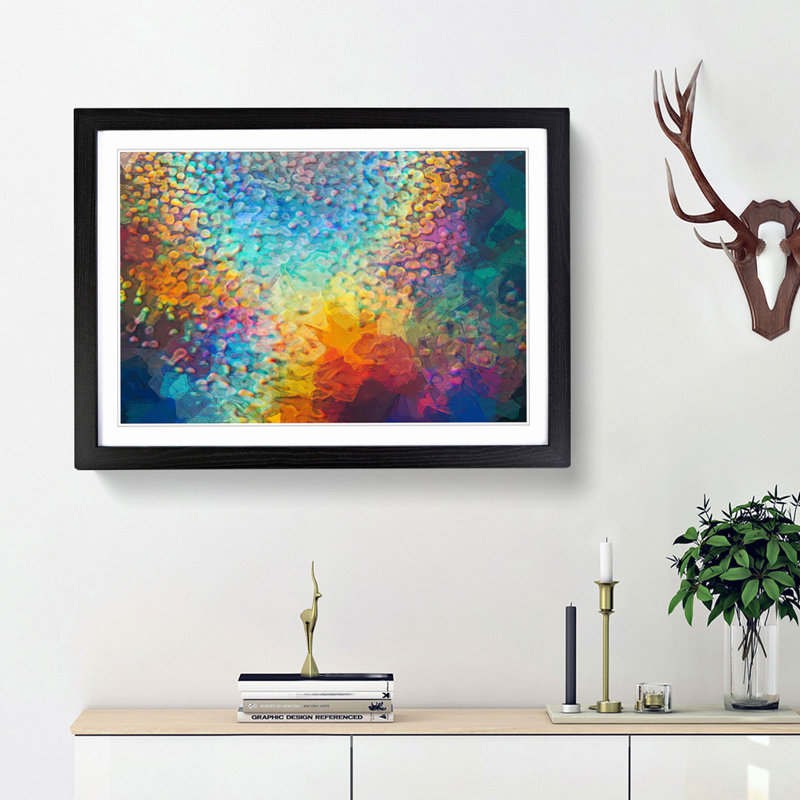 Mood of the Rainbow - Picture Frame Painting Print, Black Framed, 27cm H x 36cm W x 2cm D