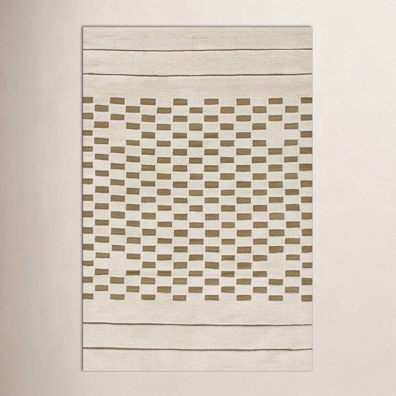 Aelin Hand-Tufted Checkered Wool Rug, Rectangle 8' x 10'