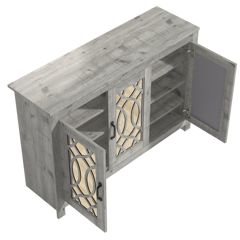 Eleana 16 Pair Shoe Storage Cabinet, Mexican Gray