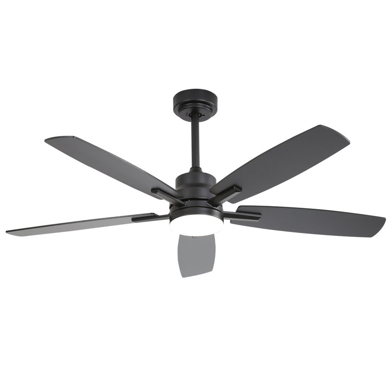  Ceiling Fans With Lights And Remote 52" Flush Mount Ceiling Fan With Noiseless Reversible Dc Motor Timer Led Ceiling Fan,black