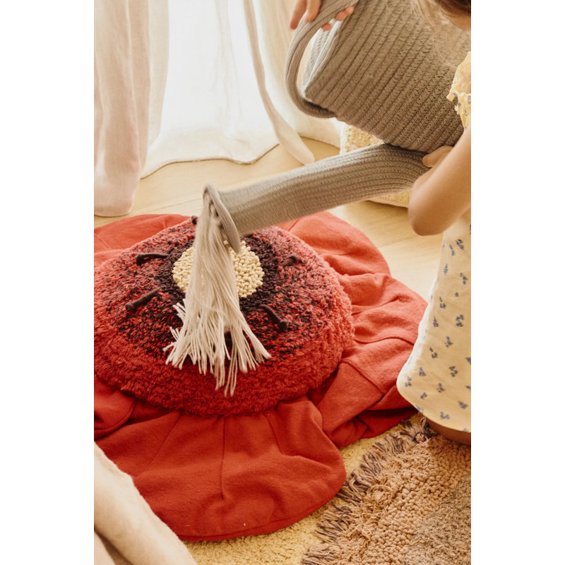 Coussin de sol rouge coquelicot
