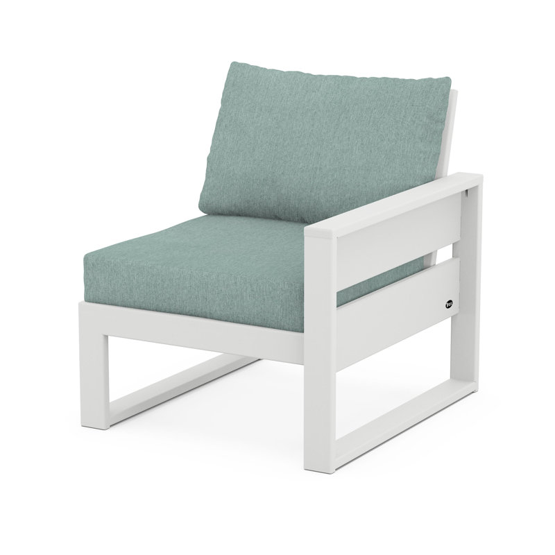 Chaise longue d'extérieur POLYWOOD Eastport, Blanc classique, Glacier spa