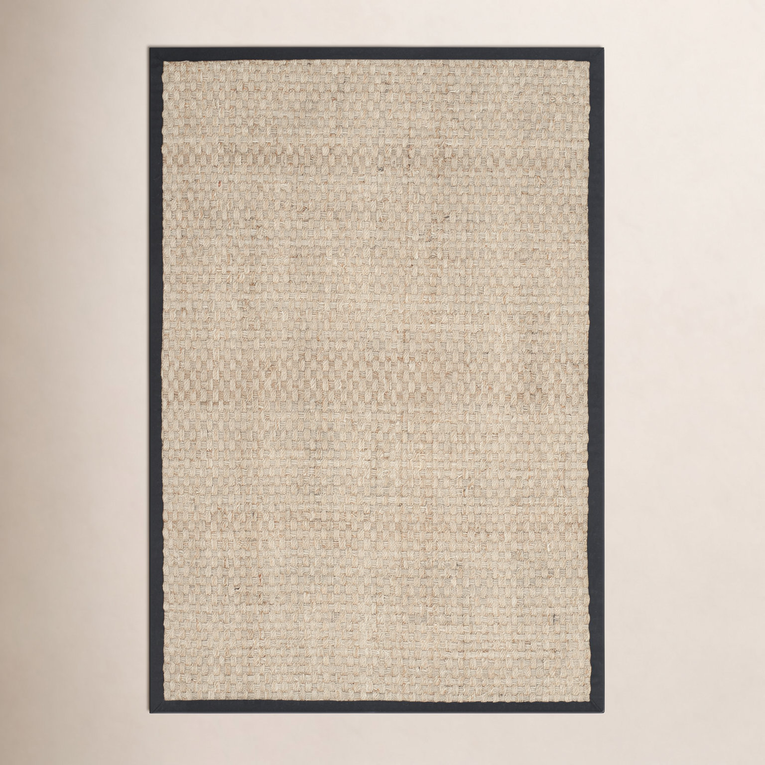 Natural Black Seagrass Rug, Rectangle 4' x 6'