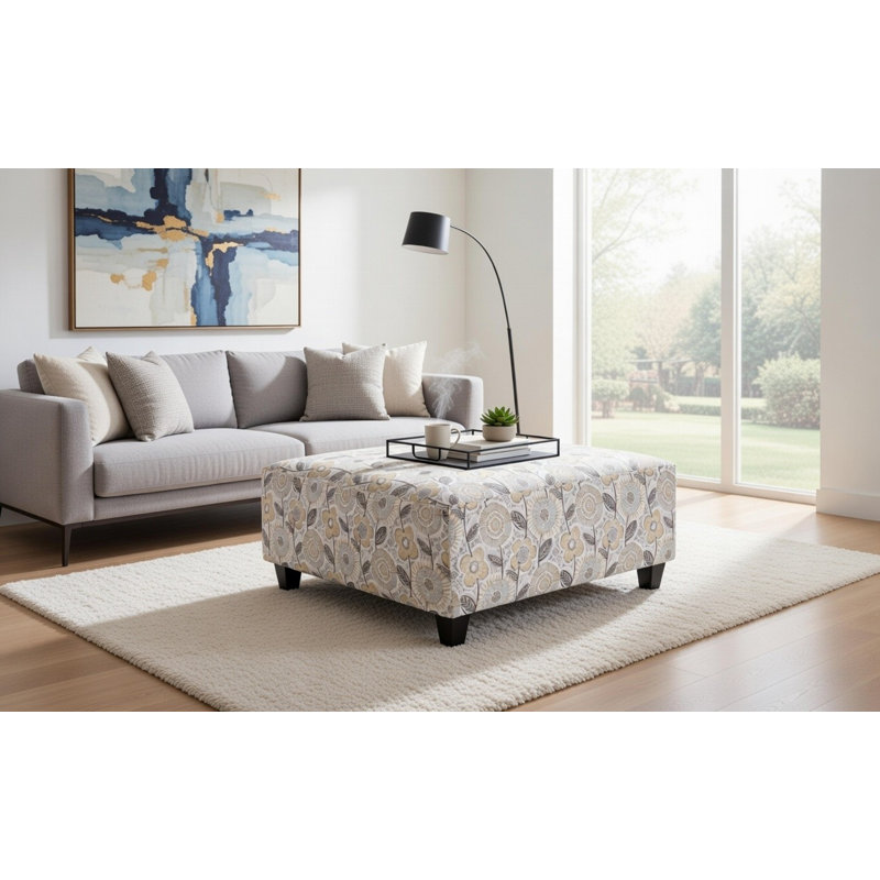 Repose-pieds Caryssa, 100% polyester mauve / beige