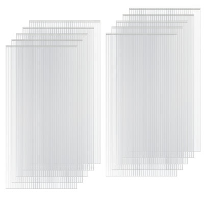 15 Pack 4'×2'×0.16'' Twin-Wall Polycarbonate Greenhouse Panels