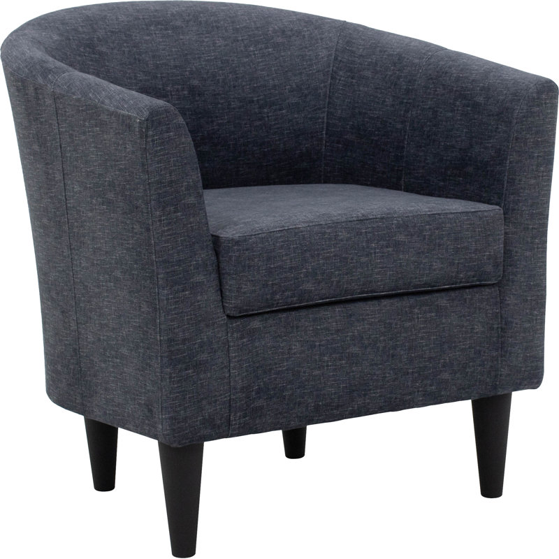 Fauteuil demi-tonneau l 31,5 po Kronos, Polyester Aston anthracite, Noir