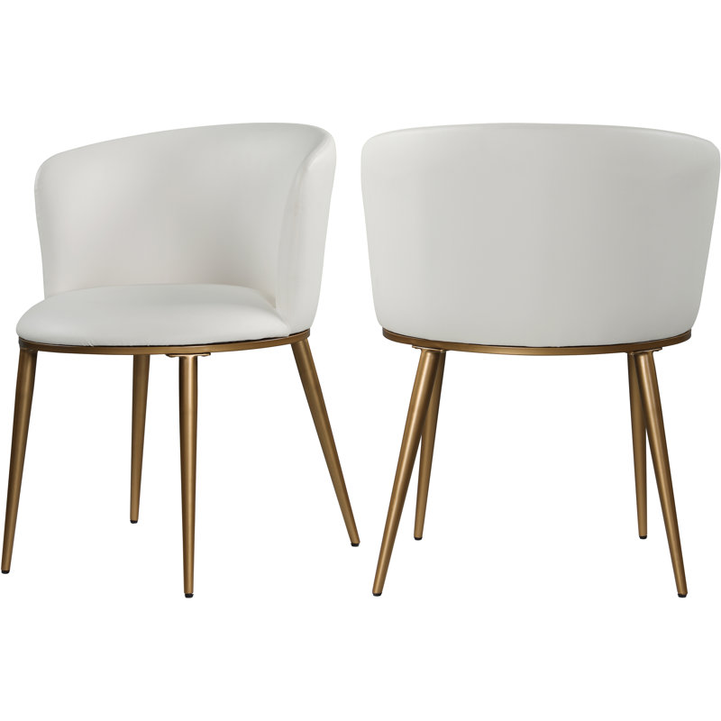 Chaise Skylar en blanc, Doré