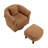 Chenille Swivel Accent Chair with Ottoman-1778469397
