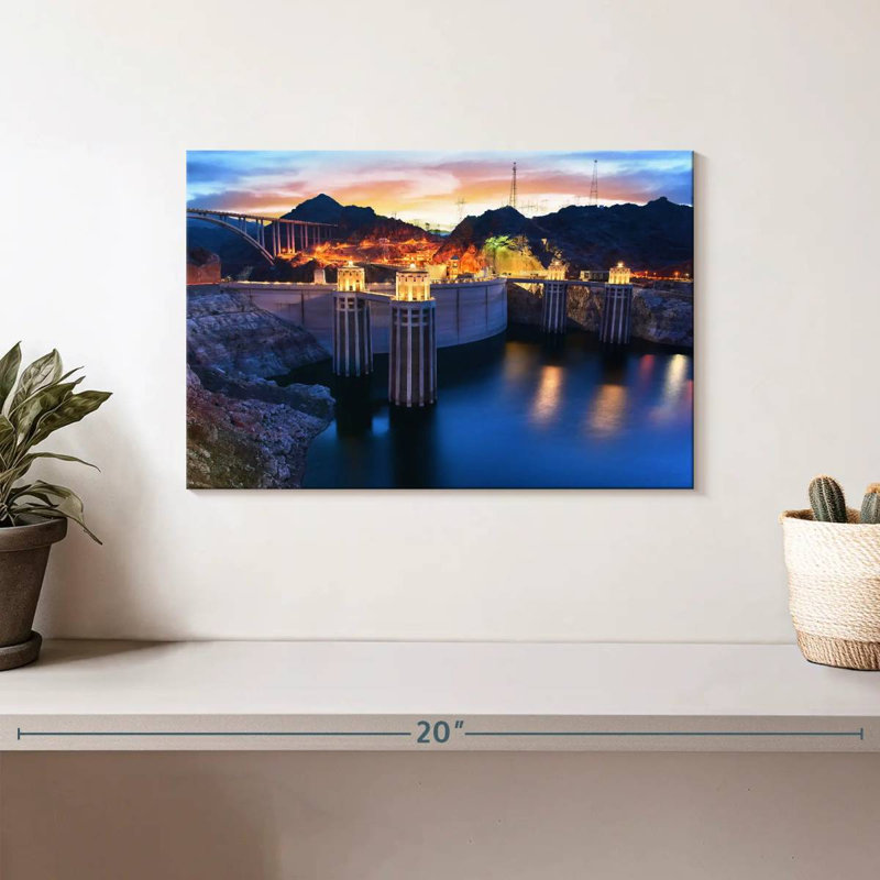 Nicci Hoover Dam At Night, 8" H x 12" W