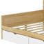 Lit de jour en L en bois avec sept armoires de rangement et deux tiroirs de rangement, lit multifonctionnel avec bureau d'étude et bibliothèque intégrée, naturel et blanc-1965266969