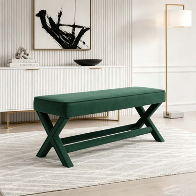 Bench Upholstered in Velvet Fabric