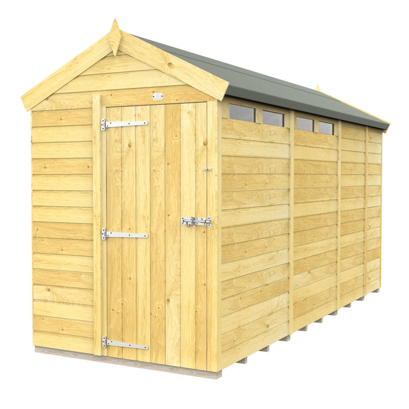 5ft x 13ft Apex Security Shed - Single Door