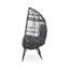 Chaise tendance en forme de larme - Confort d'assise extérieur, style patio gris et blanc