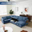 Canapé-lit modulaire modulaire avec lit escamotable, grands canapés modulaires en forme de U de 7 po avec repose-pieds, canapés en chenille confortables pour le salon-761610245