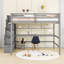 Lit mezzanine double avec bureau et escalier de rangement-2126288922