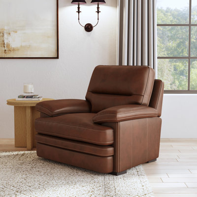 Donovan Leather Upholstered Club Chair