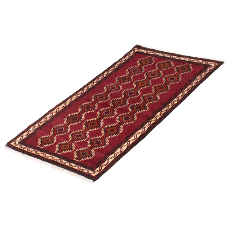 Tapis rouge foncé 3 pi 2 po x 5 pi 6 po One-of-a-Kind New Age