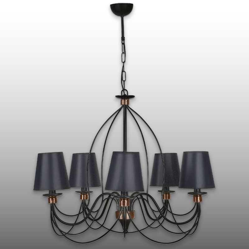 Lustre rétro 5 lumières à hauteur réglable